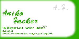 aniko hacker business card